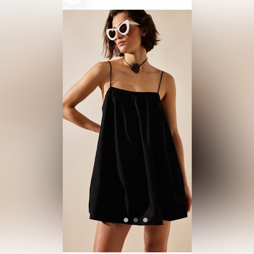 Free People Struttin Black Mini Slip Dress